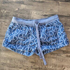 PINK Victoria’s Secret Navy Peace Sign Print Shorts Size 4 Y2K 2000s